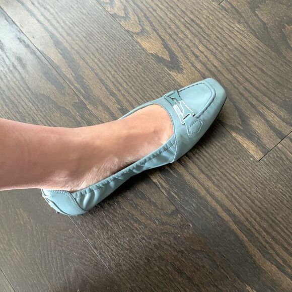 🥿Tod’s Square Toe Ballet Flats Leather Blue - Picture 7 of 7